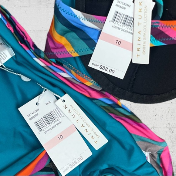 NWT Trina Turk Louvre Swimsuit Bikini Set Size 10 - Picture 12 of 14